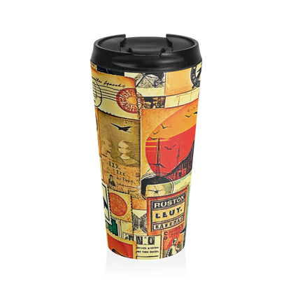 Travel Mug — Vintage Collage Stainless Steel Tumbler - AURABAGS SHOP
