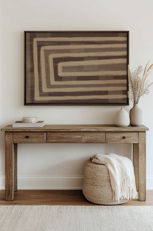 GOLDEN MAZE, Mixed media on stretched canvas