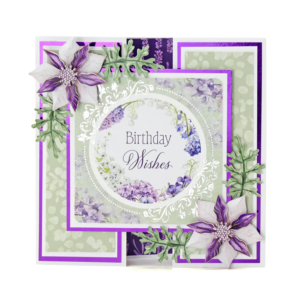 Dusky Violet Blooms, Die Cut Flowers & Leaves, 12 sheets