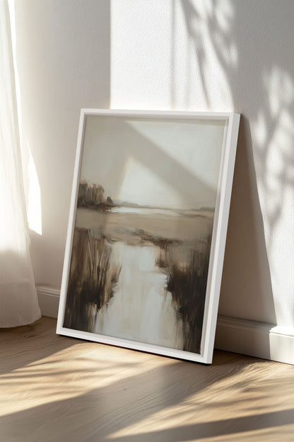 NEBELHAFT BLAUER HORIZONT, Kunst auf gespannter Leinwand