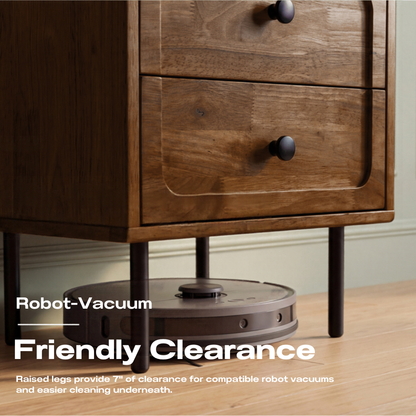 Savana Two Drawers Solid Wood Nightstand