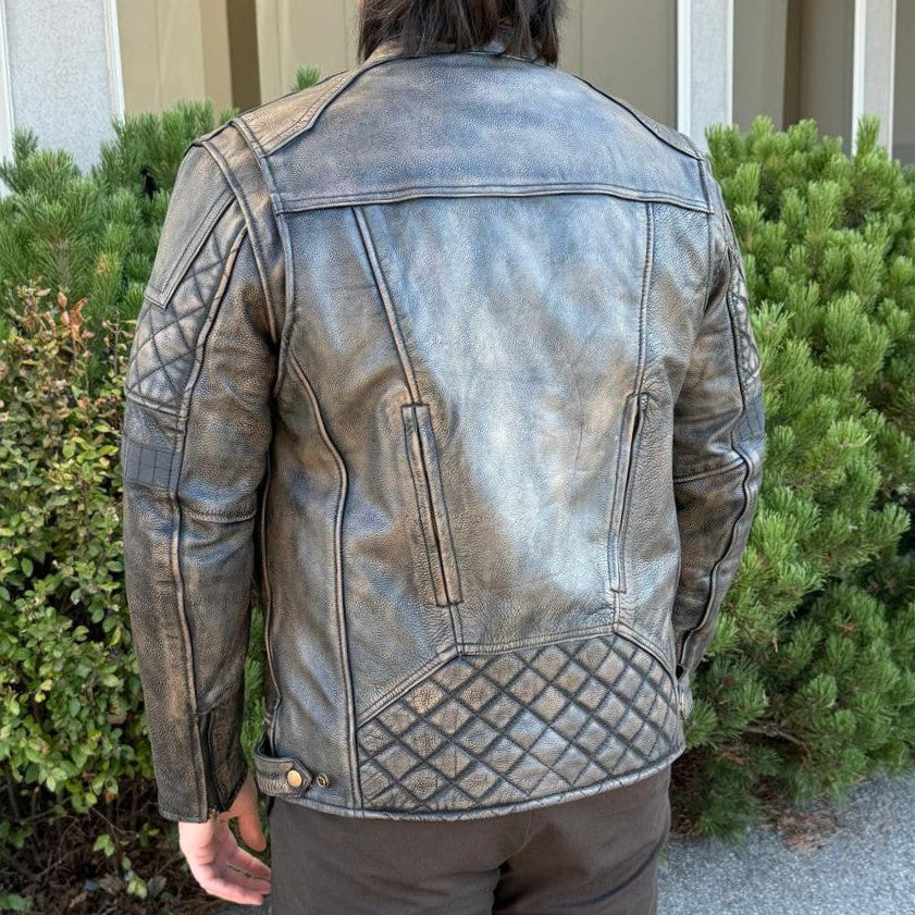 Unik International Men's Reflective Stripe Motorcycle Jacket