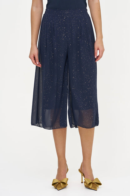 Women's Foil-Printed Woven Pull-On Gaucho Capri Pants