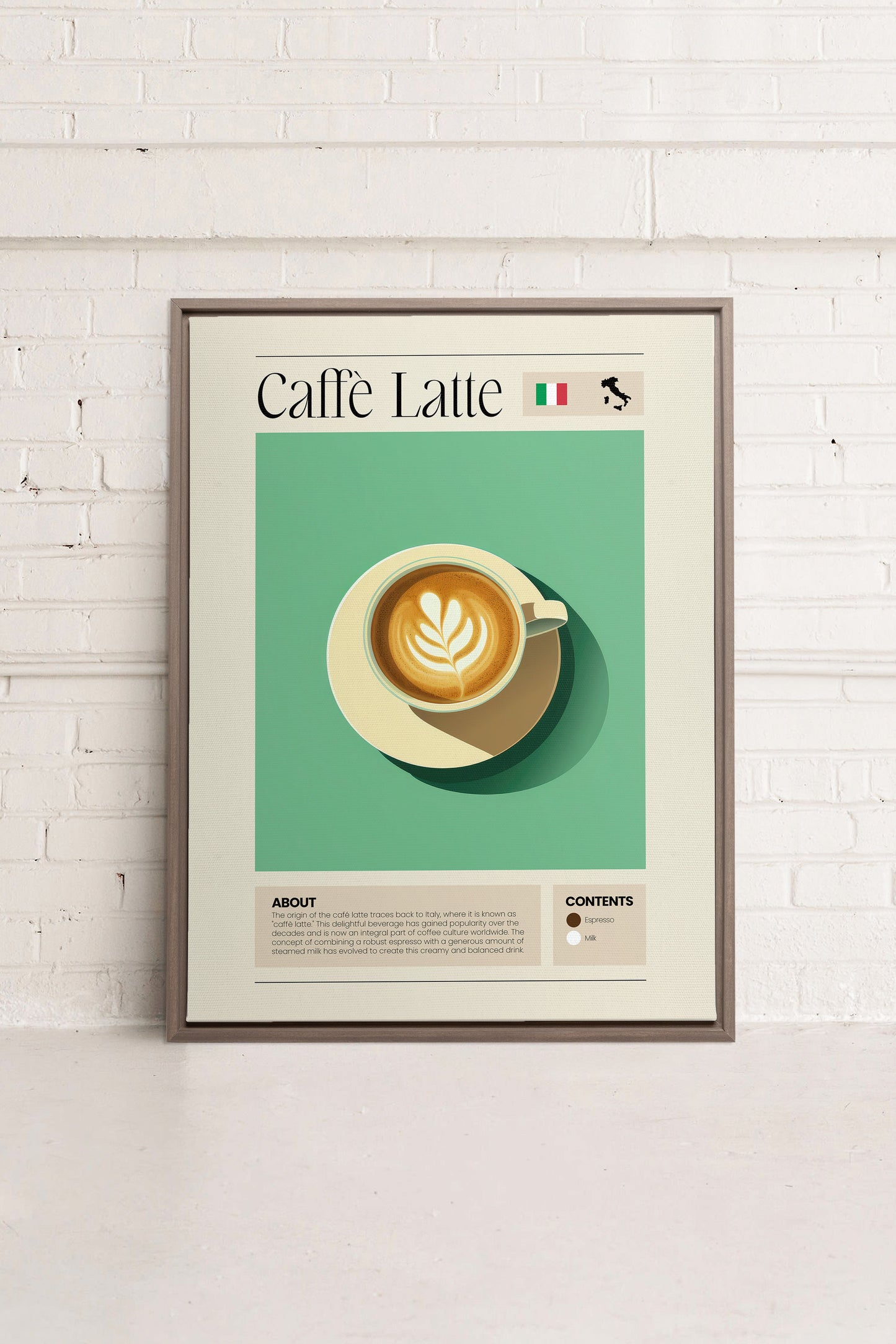 CAFFÈ LATTE, Mischtechnik auf gespannter Leinwand