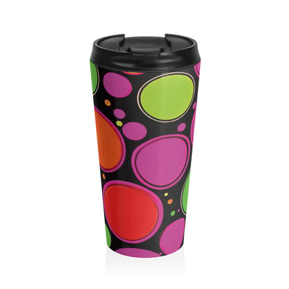 Retro Colorful Bubbles Stainless Steel Travel Mug | Neon Polka Dot Tumbler - AURABAGS SHOP