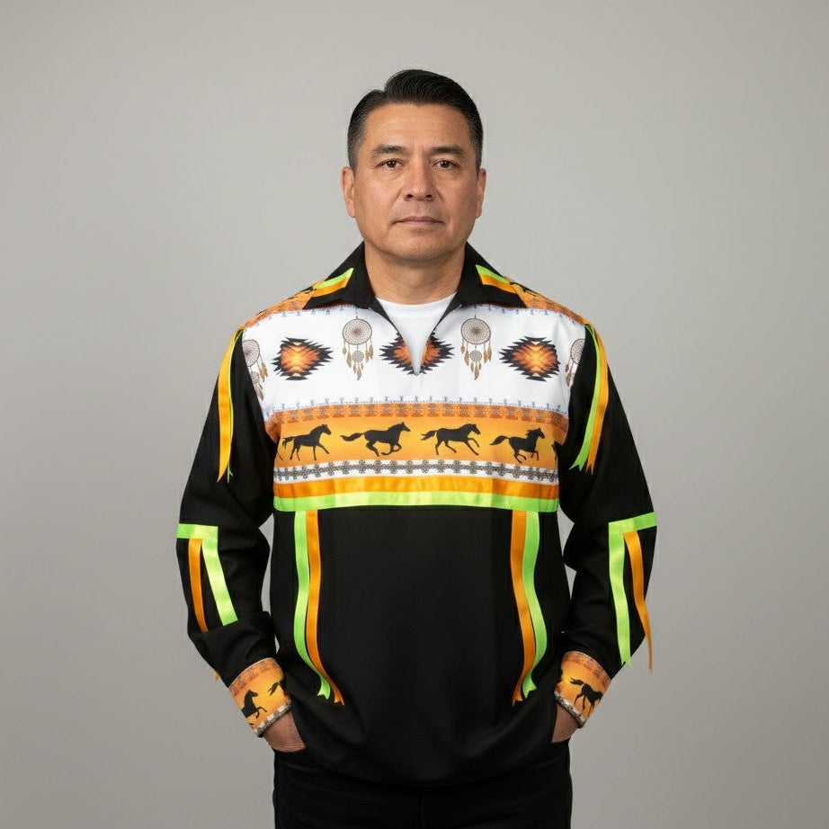Ribbon Shirt with Horses