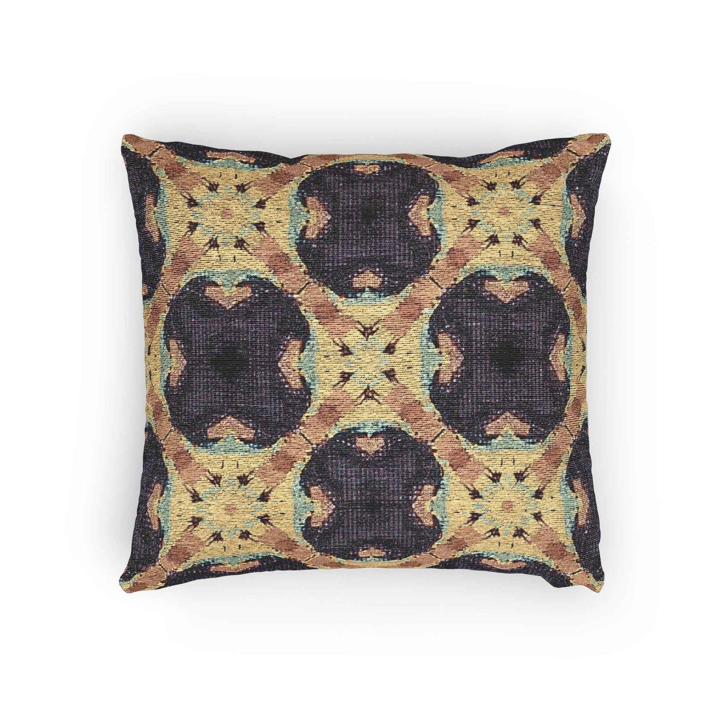 Geometric Mosaic Pattern Woven Pillow | Boho Tile Throw Cushion
