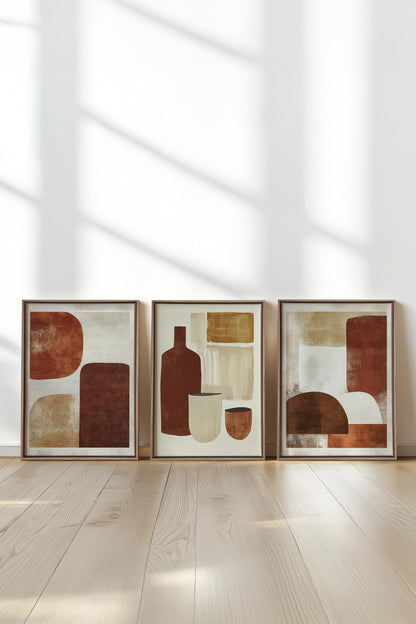 IRDISCHES HANDWERK TRIO (3 Werke auf gespannter Leinwand)