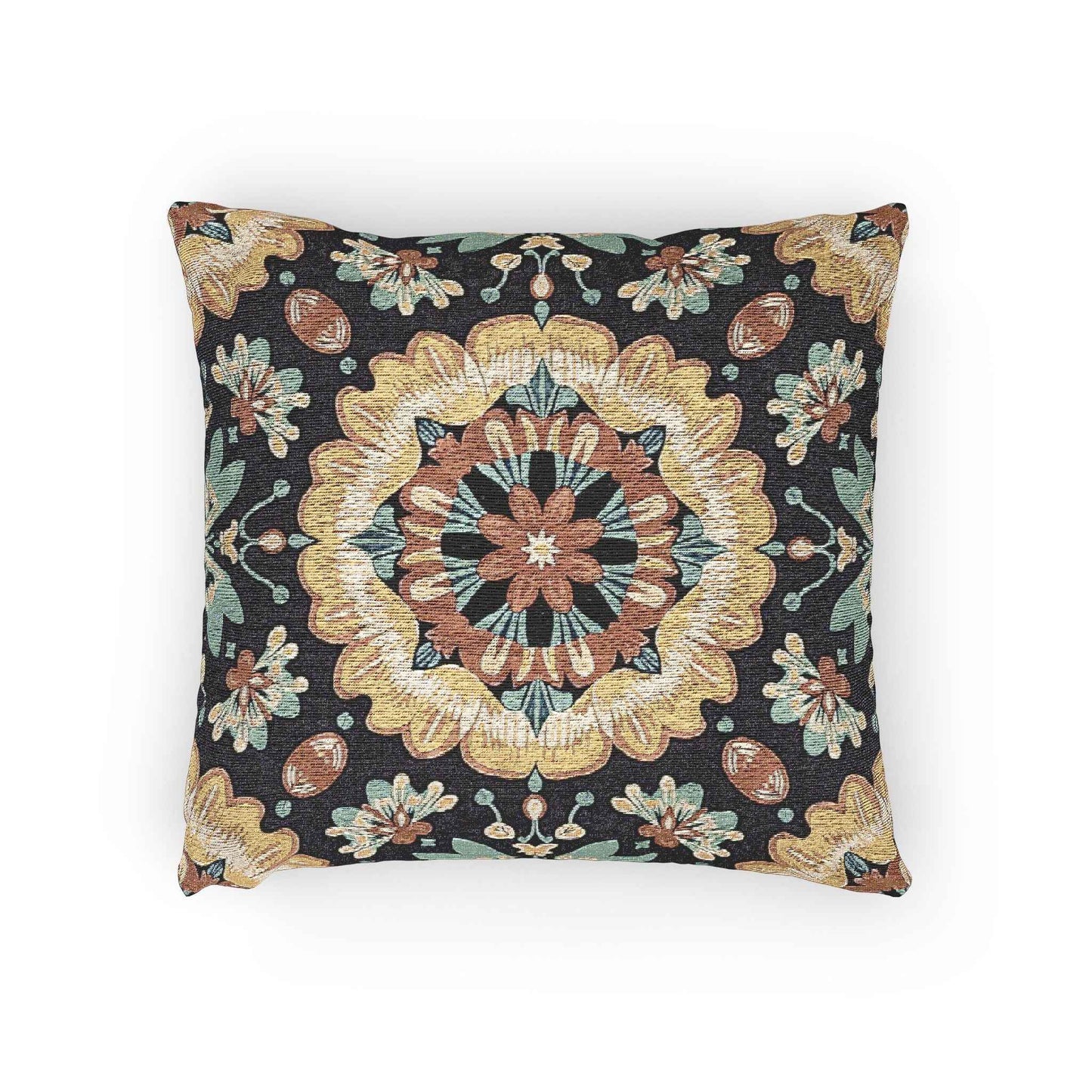 Boho Mandala Woven Pillow | Kilim Mosaic Cushion Cover
