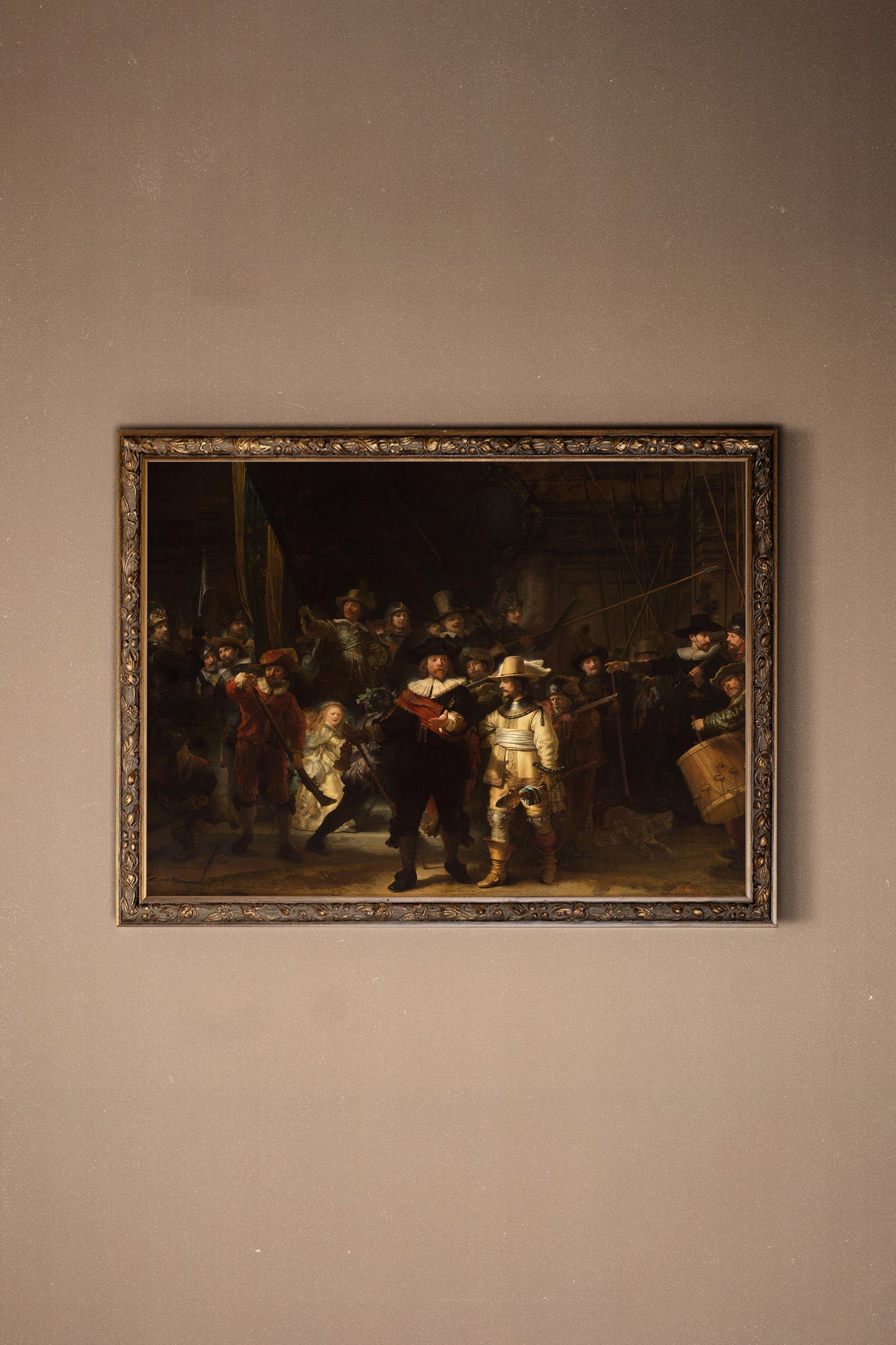 DIE NACHTWACHE, VINTAGE-BRONZE-RAHMEN