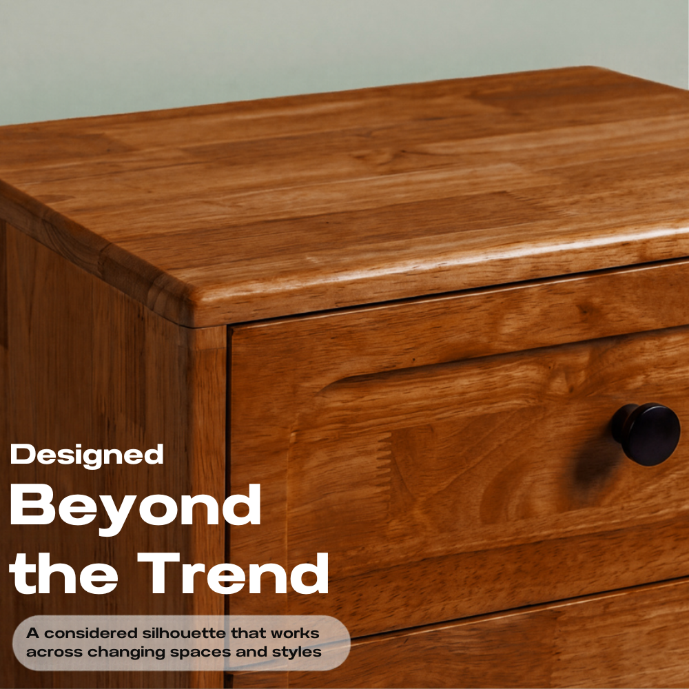 Savana Two Drawers Solid Wood Nightstand