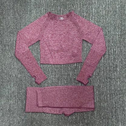 Women's Quick-Drying Nylon Moisture-Wicking Fitness Suit – Long Sleeve Activewear Set
