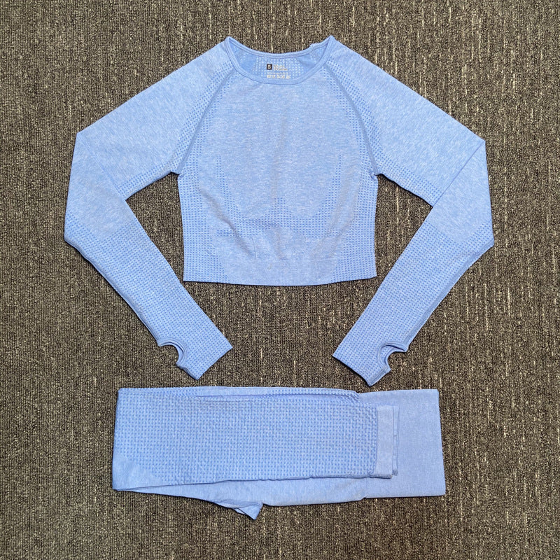 Women's Quick-Drying Nylon Moisture-Wicking Fitness Suit – Long Sleeve Activewear Set