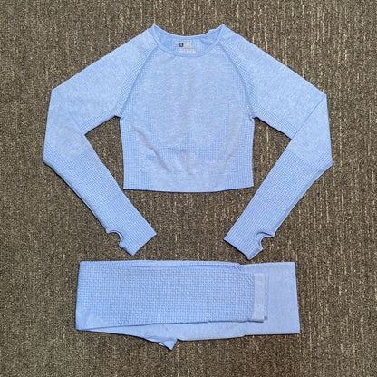 Women's Quick-Drying Nylon Moisture-Wicking Fitness Suit – Long Sleeve Activewear Set