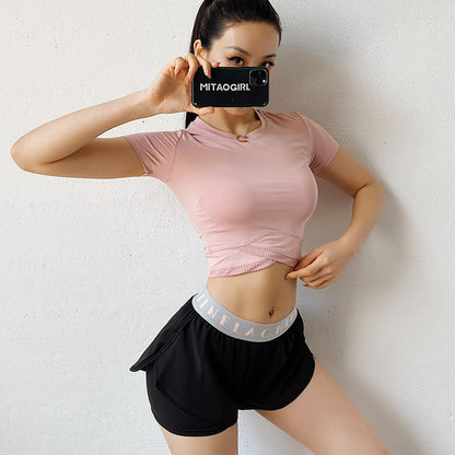Running Training Short-Sleeved T-Shirt – Women’s Tight-Fit Yoga & Fitness Top