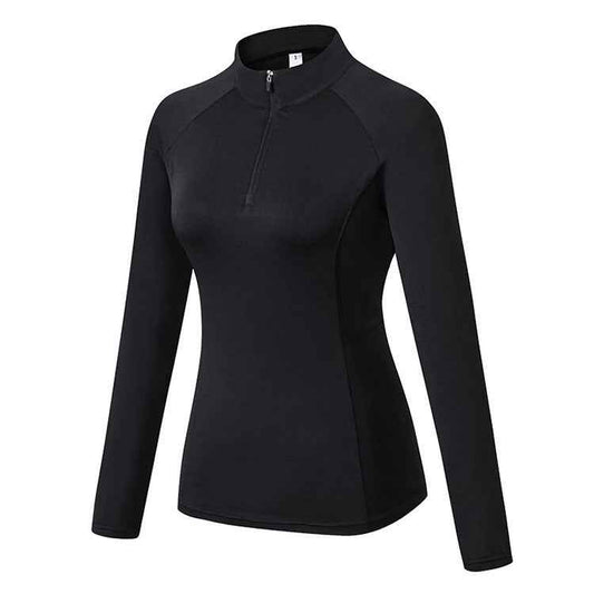 Women's Yoga Stand Collar Sweater – Long Sleeve Fitness Training Top