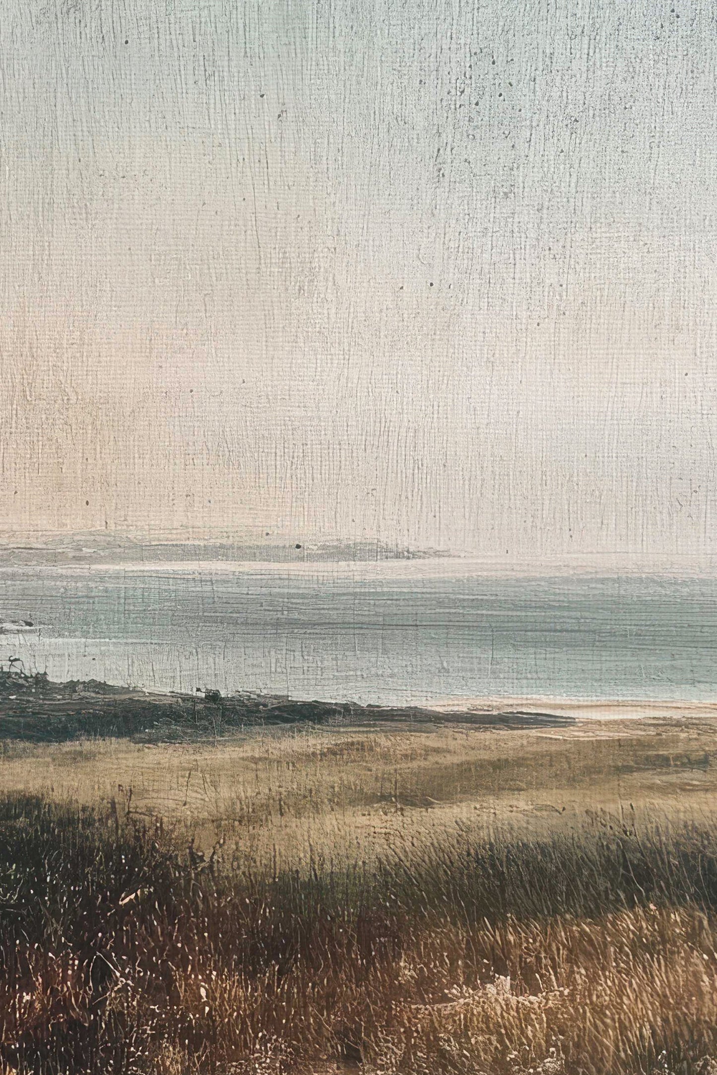 SILBERFARBENER VINTAGE RAHMEN, SAND UND NEBEL