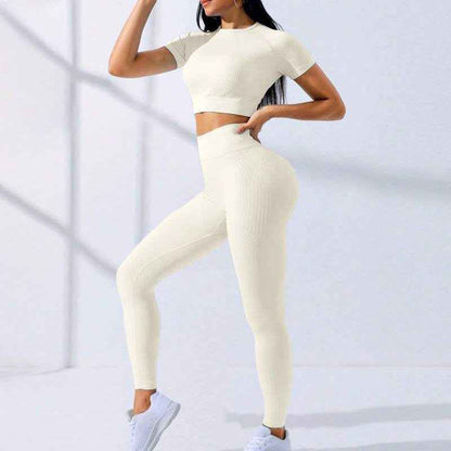Women’s High-Waisted Yoga Workout Set – 2-Piece Sports Bra & Leggings Activewear Outfit