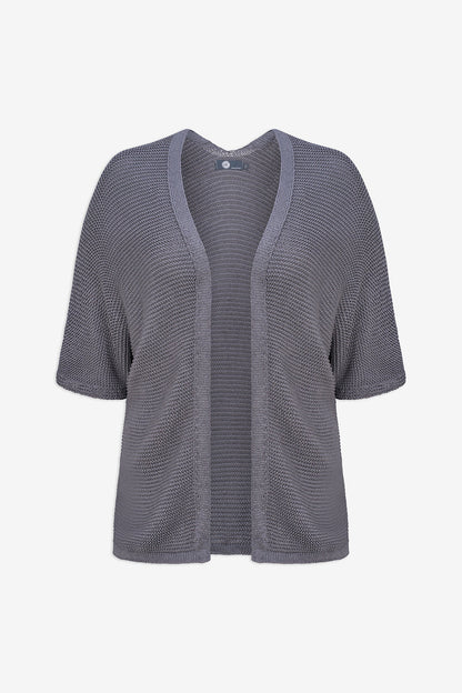 Women's Knit Open Cardigan with Elbow-Length Sleeves