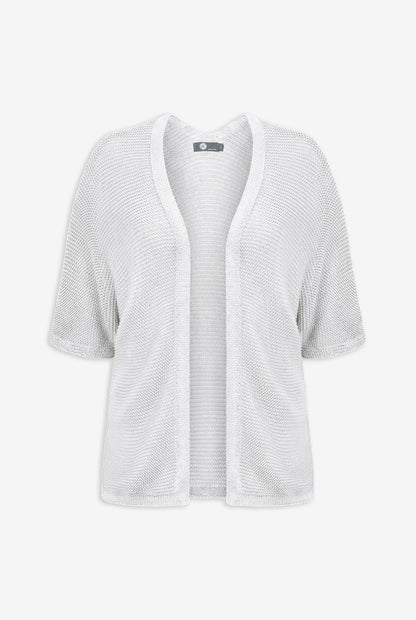 Women's Knit Open Cardigan with Elbow-Length Sleeves