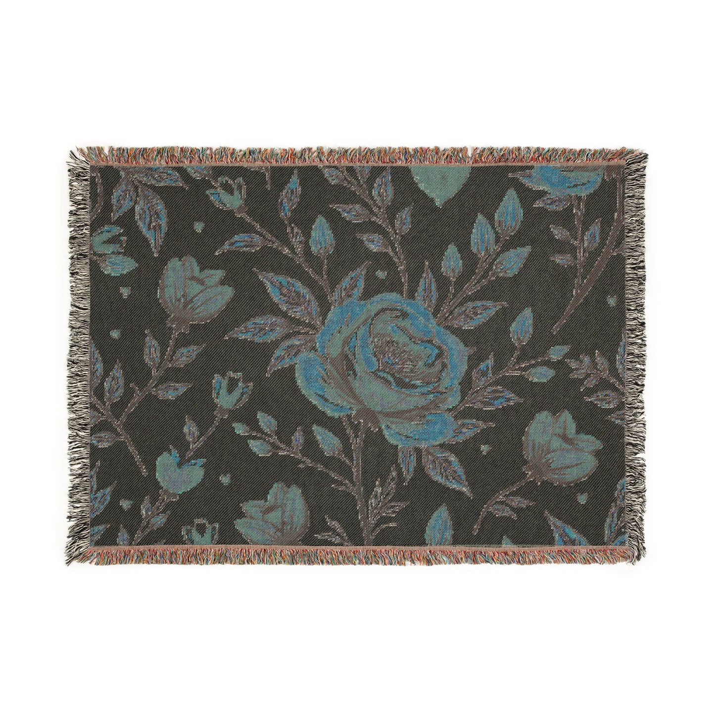 Floral Woven Blanket — Vintage Rose Throw