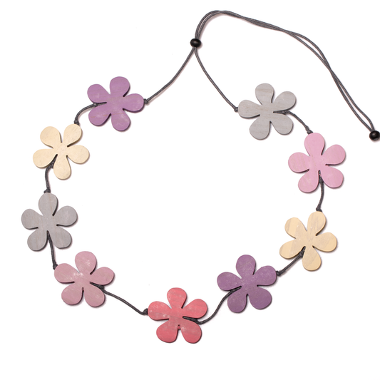Wooden Flower Necklace