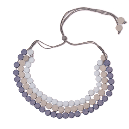 Triple Strand Resin Disc Necklace
