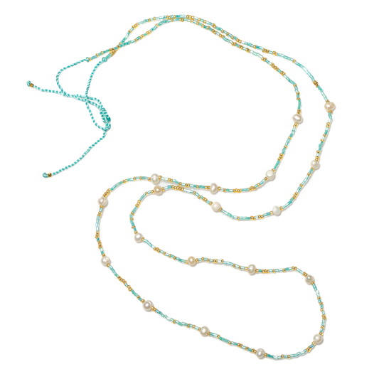 Long Pearl & Bead Necklace
