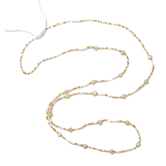 Long Pearl & Bead Necklace