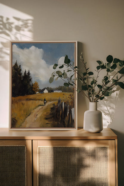 DURCH DIE FELDER, Werk auf gespannter Leinwand