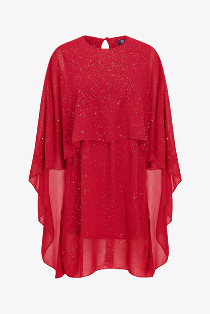 Women's Foil-Printed Woven Cape Dress