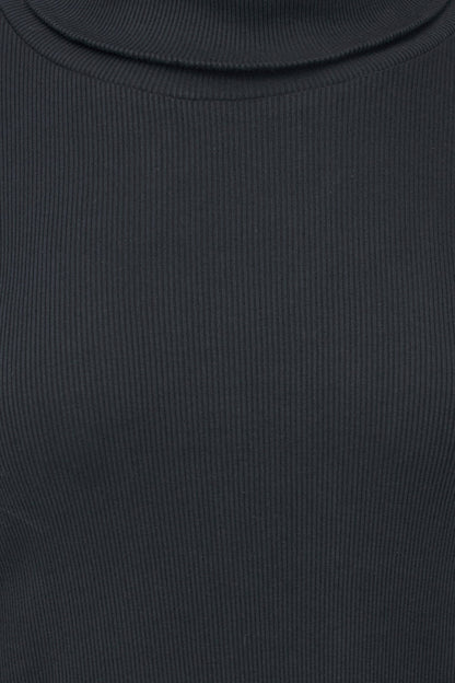 Women's Rib-Knit Turtleneck Dress, Long Sleeves & Back Slit