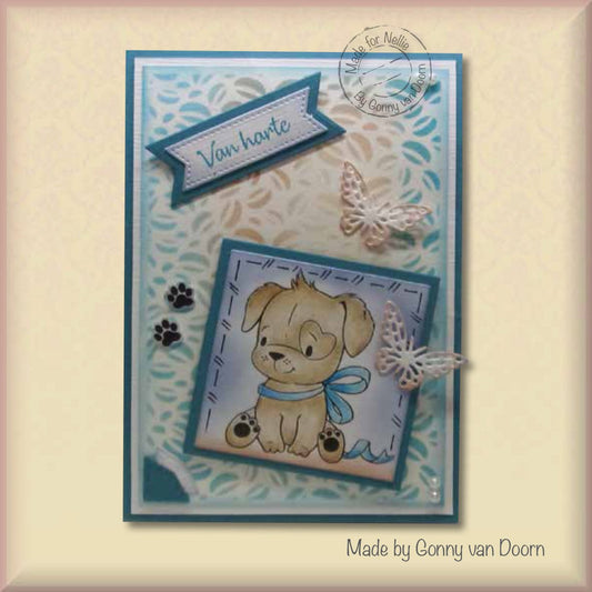Nellie's Choice Clear Stamp Christmas Cuties Dog With Christmas-Bow