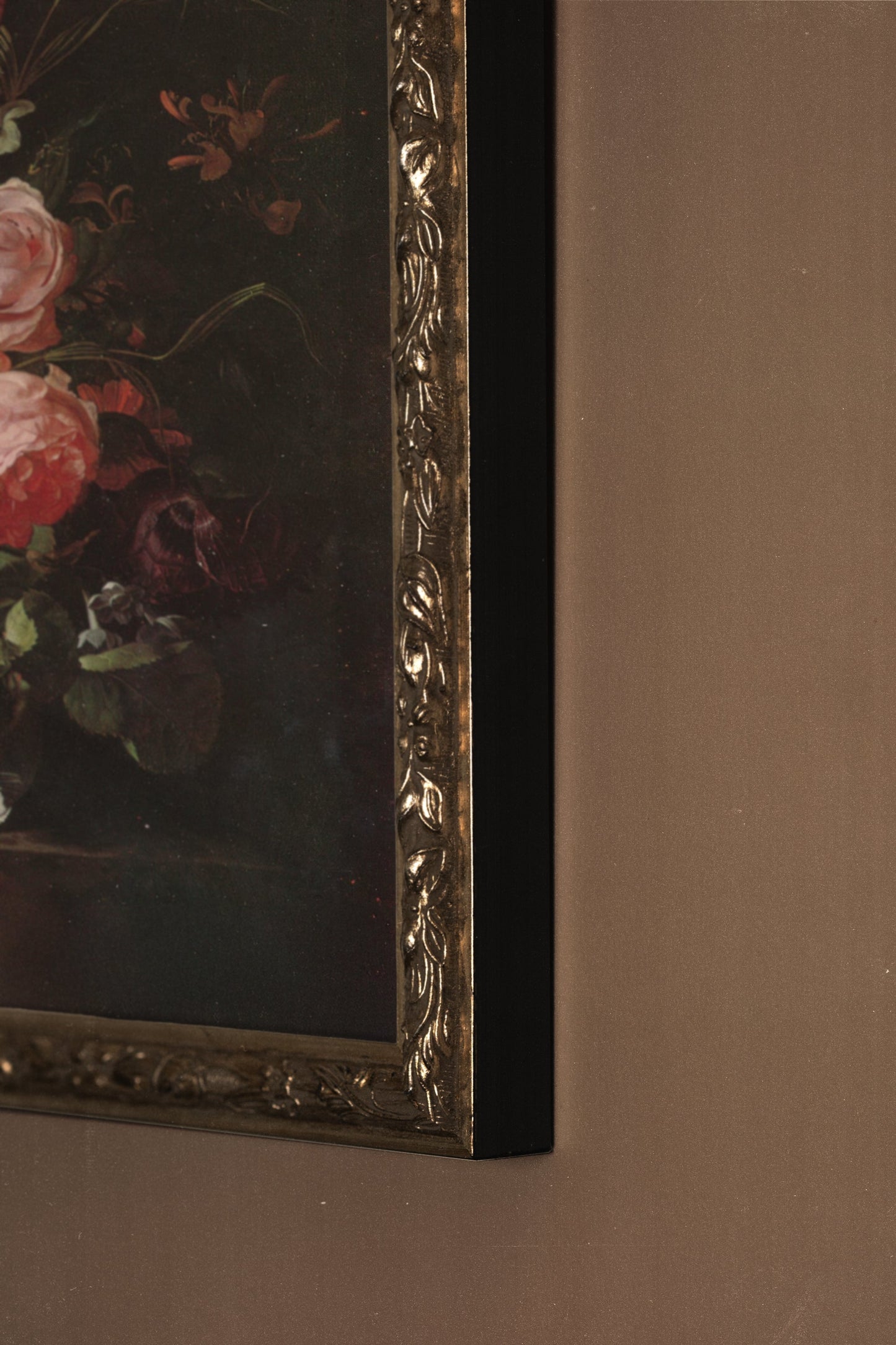 Barockes BOUQUET, VINTAGE-RAHMEN SILBER