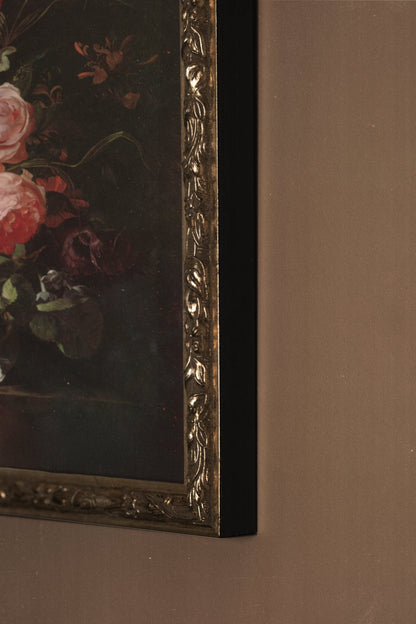 Barockes BOUQUET, VINTAGE-RAHMEN SILBER
