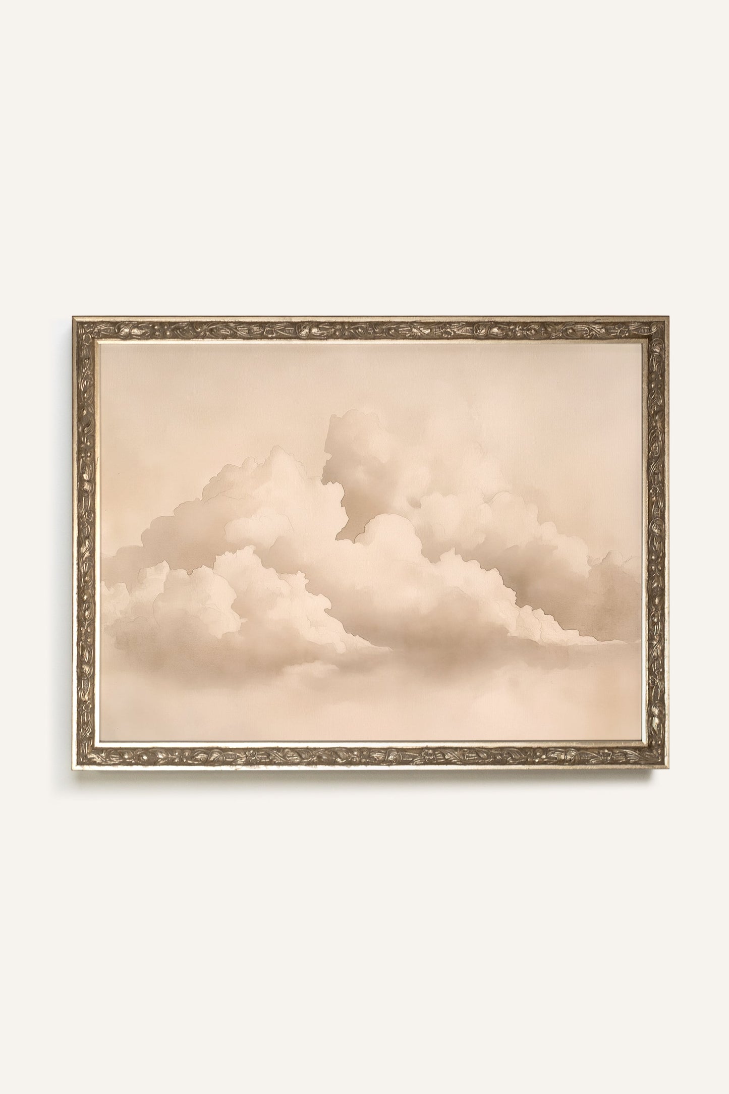 KUSCHELIGE WOLKEN, SILBERNER VINTAGE RAHMEN