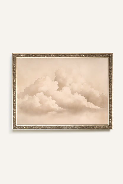 KUSCHELIGE WOLKEN, SILBERNER VINTAGE RAHMEN