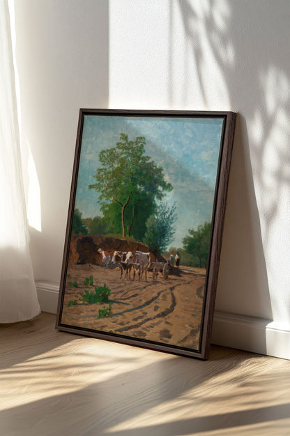 ROUTE DU VILLAGE, Werk auf gespannter Leinwand