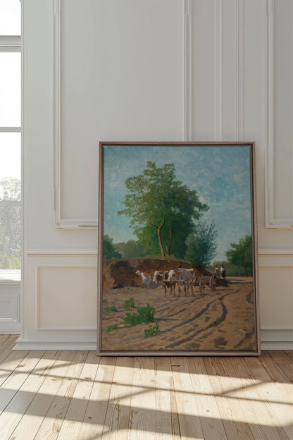 ROUTE DU VILLAGE, Werk auf gespannter Leinwand