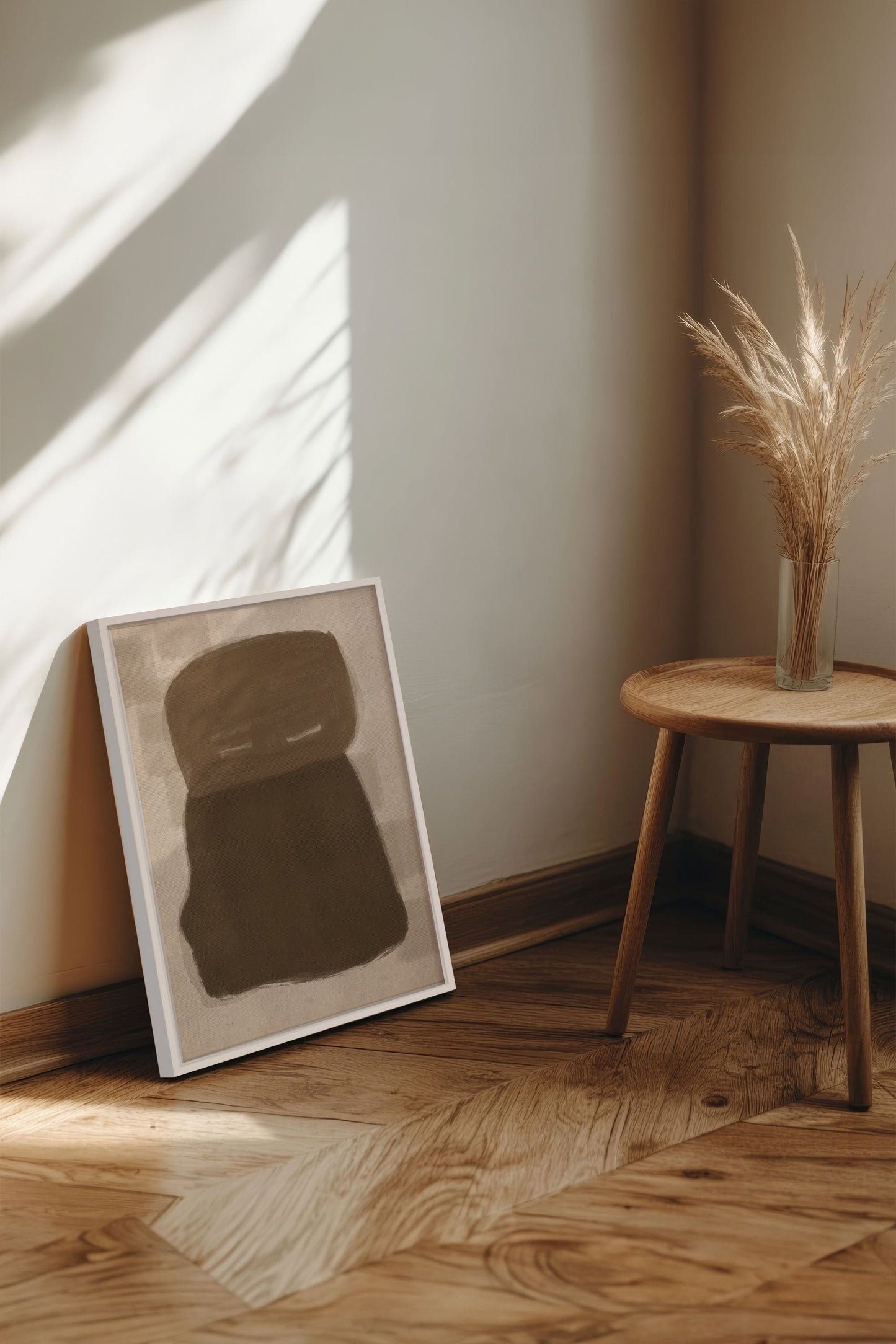 SCHATTEN AUS TON, Werk auf gespannter Leinwand