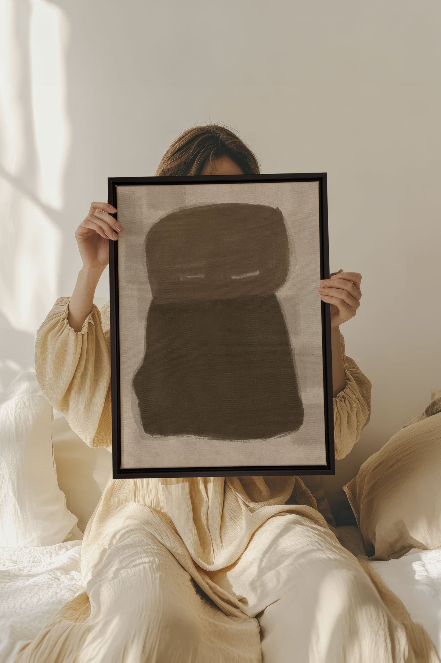 SCHATTEN AUS TON, Werk auf gespannter Leinwand