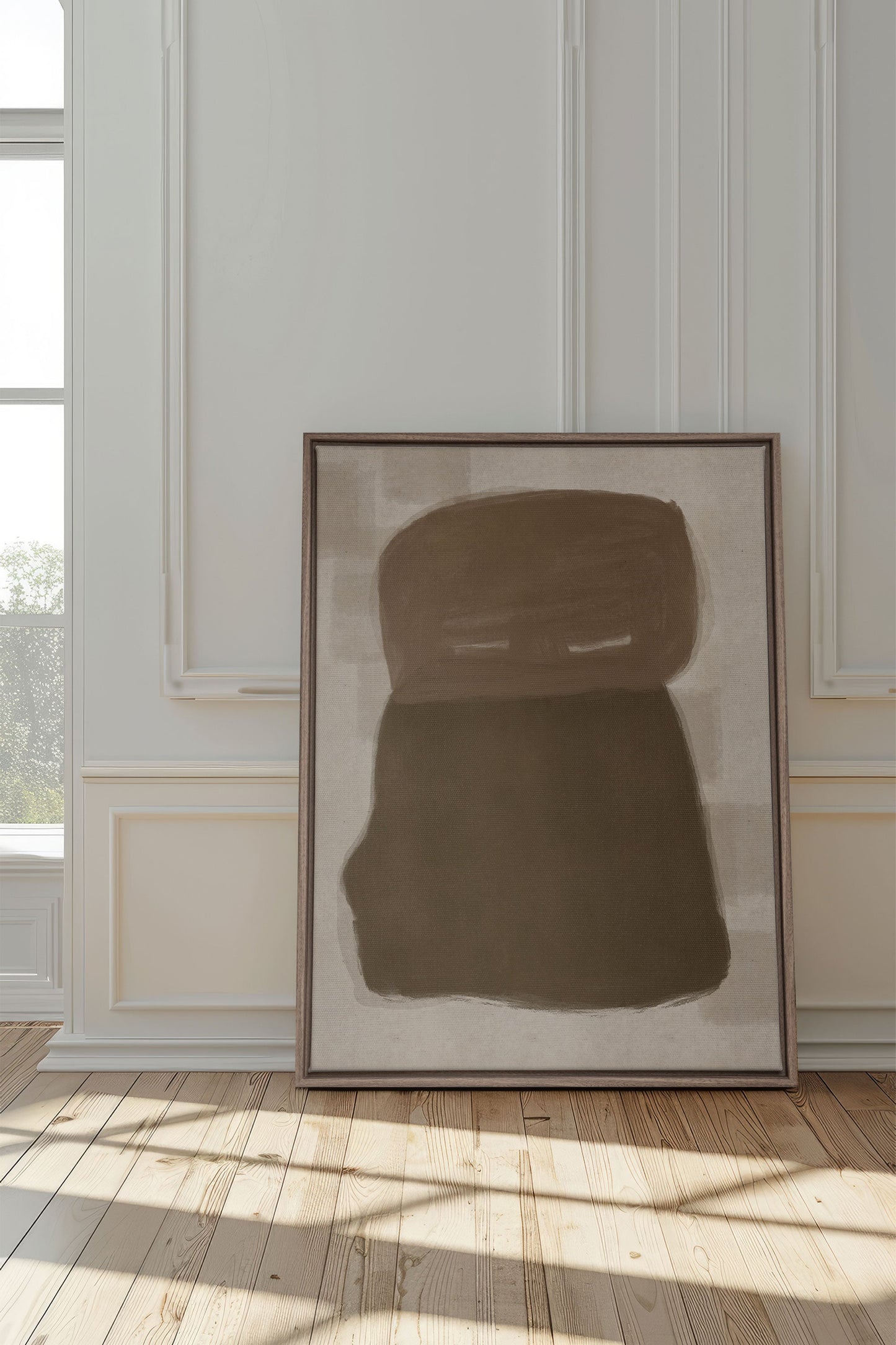 SCHATTEN AUS TON, Werk auf gespannter Leinwand