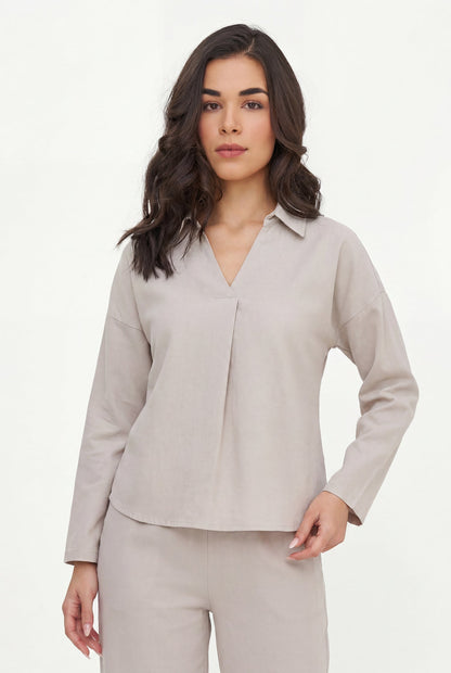 Women's Collared V-Neck Tunic