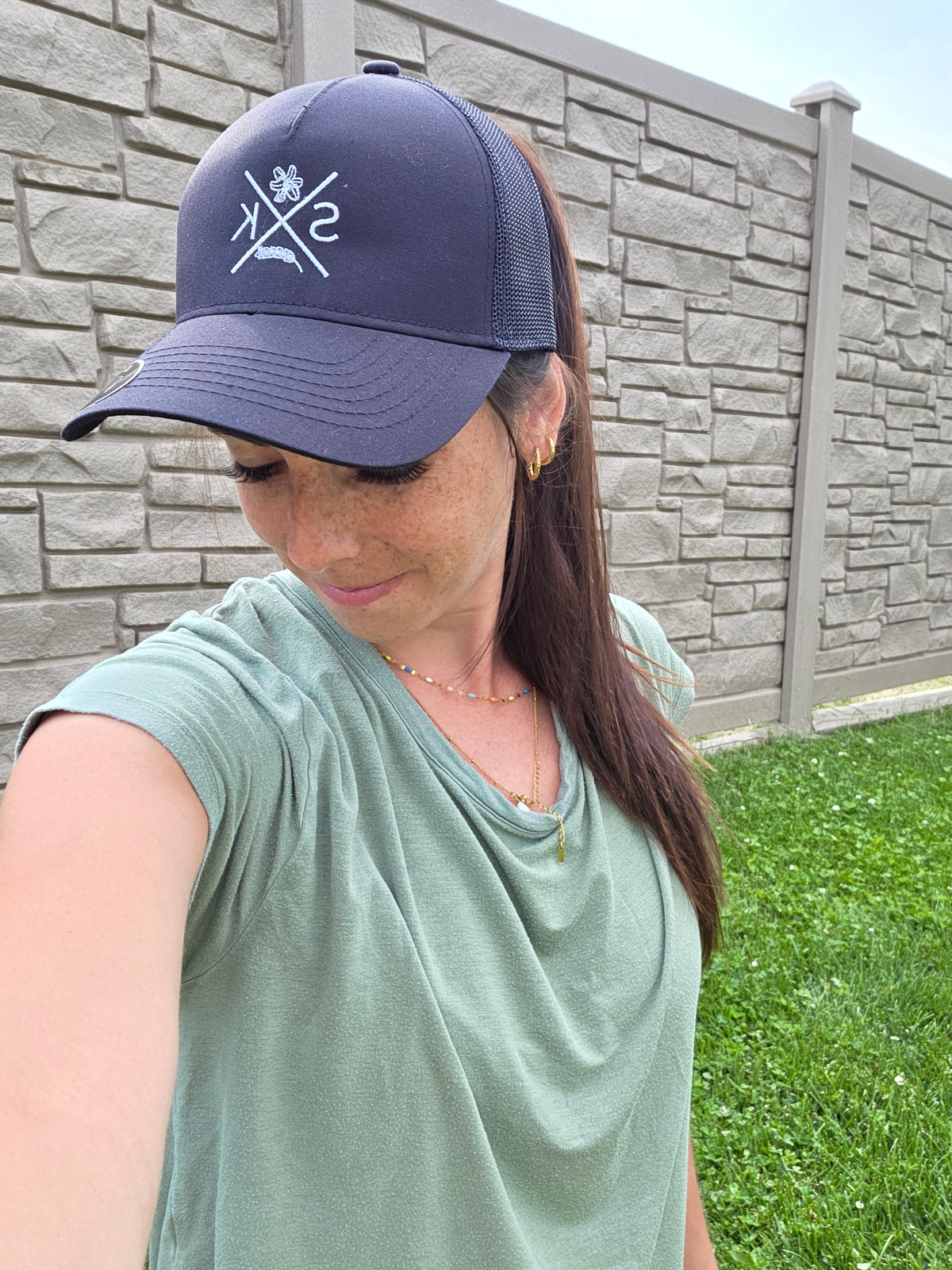 Sask X Embroidered Women's Ponytail Cap | Saskatchewan Hat
