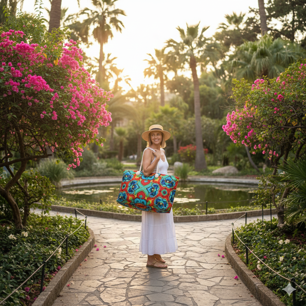 Colorful Kaleidoscope Pattern Weekender Bag | Bright Floral Geometric Tote - AURABAGS SHOP