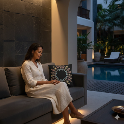 Geometric Pattern Woven Pillow | Decorative Throw Cushion - AURABAGS SHOP