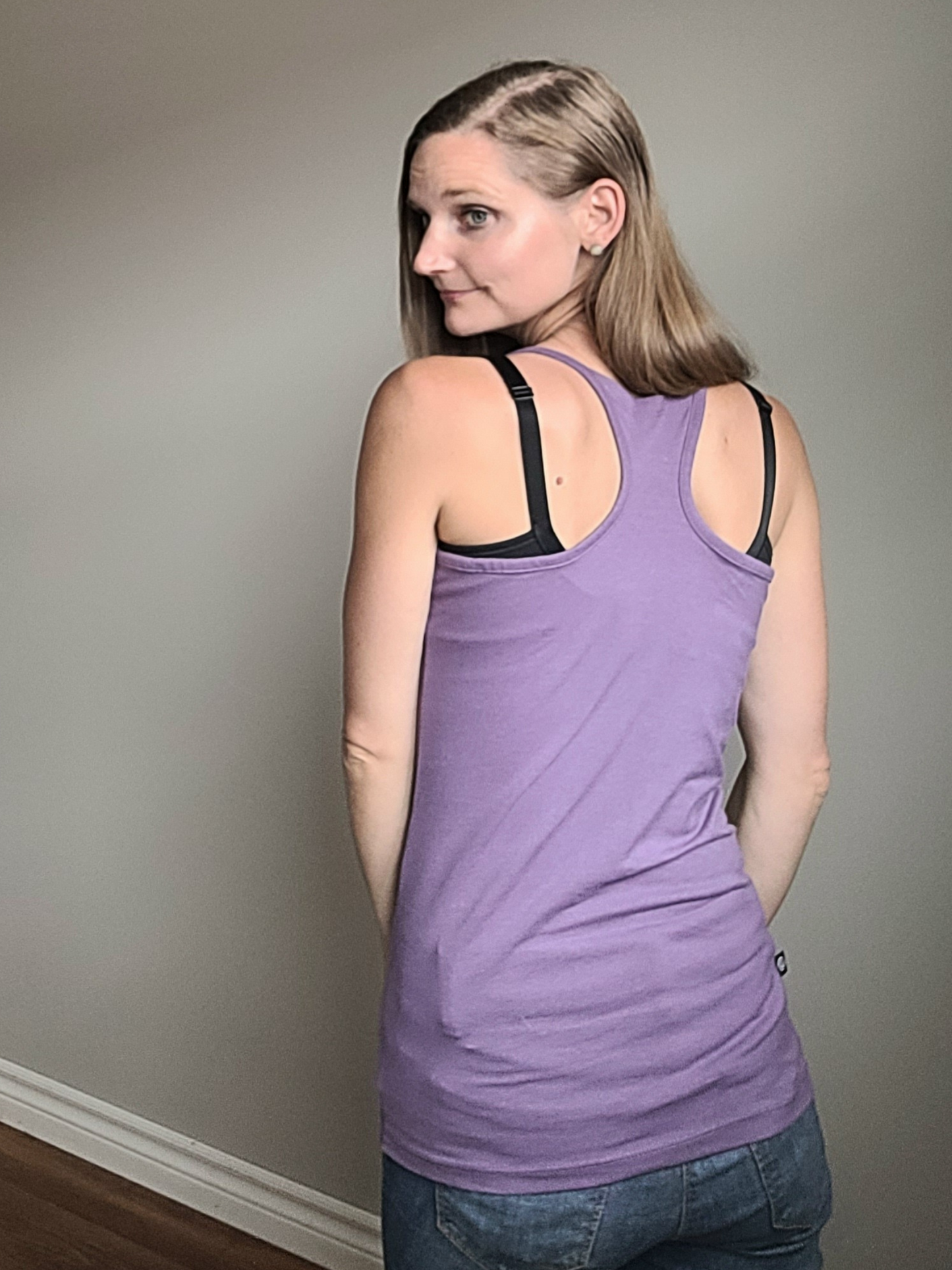 Nursing Tank Top, Lilac Purple- Cotton MADE IN CANADA
