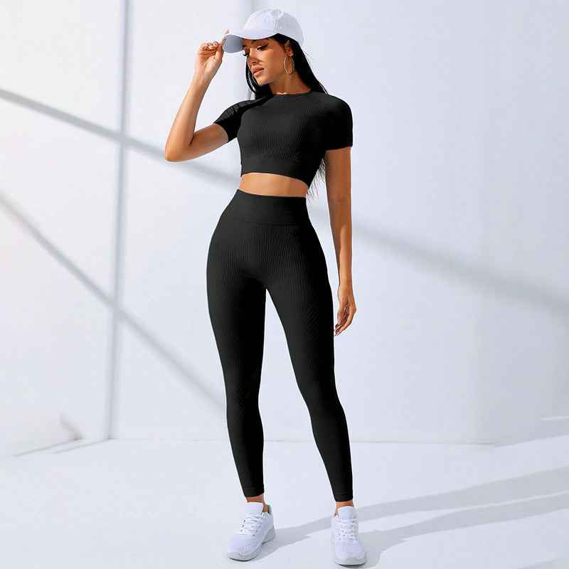 Women’s High-Waisted Yoga Workout Set – 2-Piece Sports Bra & Leggings Activewear Outfit