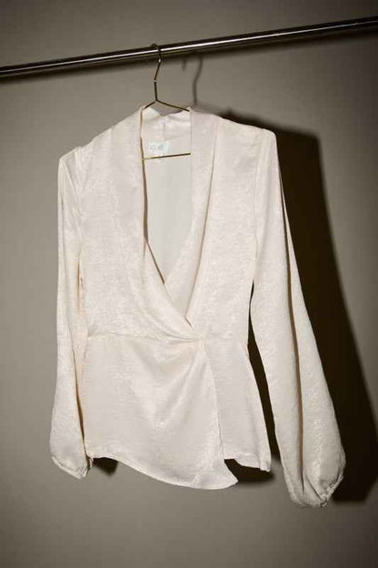 Elara Shirred Surplice Top