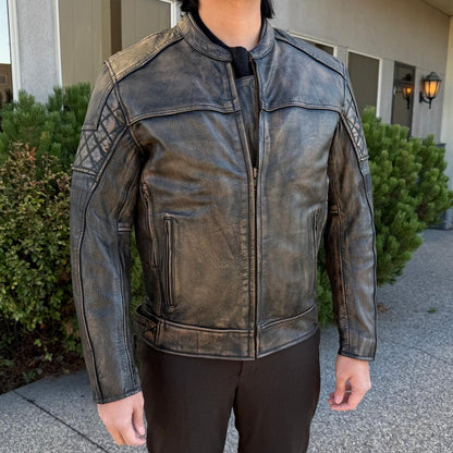Unik International Men's Reflective Stripe Motorcycle Jacket